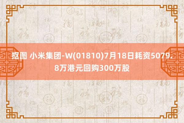 抠图 小米集团-W(01810)7月18日耗资5079.8万港元回购300万股