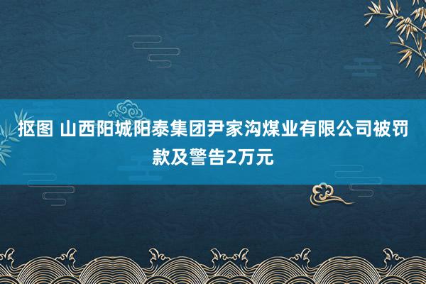 抠图 山西阳城阳泰集团尹家沟煤业有限公司被罚款及警告2万元